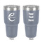 Name & Initial (Girly) 30 oz Stainless Steel Ringneck Tumbler - Grey - Double Sided - Front & Back