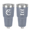 Name & Initial (Girly) 30 oz Stainless Steel Tumbler - Grey - Double-Sided (Personalized)