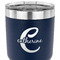 Name & Initial (Girly) 30 oz Stainless Steel Ringneck Tumbler - Navy - CLOSE UP