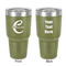Name & Initial (Girly) 30 oz Stainless Steel Ringneck Tumbler - Olive - Double Sided - Front & Back