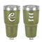 Name & Initial (Girly) 30 oz Stainless Steel Tumbler - Olive - Double-Sided (Personalized)