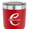Name & Initial (Girly) 30 oz Stainless Steel Ringneck Tumbler - Red - CLOSE UP