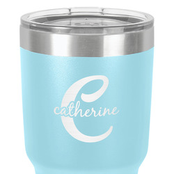 Name & Initial (Girly) 30 oz Stainless Steel Tumbler - Teal - Double-Sided (Personalized)
