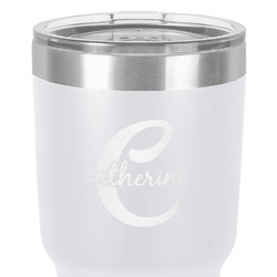 Name & Initial (Girly) 30 oz Stainless Steel Tumbler - White - Double-Sided (Personalized)