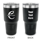 Name & Initial (Girly) 30 oz Stainless Steel Tumbler - Black - Double Sided (Personalized)