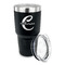 Name & Initial (Girly) 30 oz Stainless Steel Ringneck Tumblers - Black - LID OFF