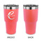 Name & Initial (Girly) 30 oz Stainless Steel Ringneck Tumblers - Coral - Single Sided - APPROVAL