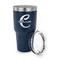 Name & Initial (Girly) 30 oz Stainless Steel Ringneck Tumblers - Navy - LID OFF