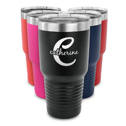 Name & Initial (Girly) 30 oz Stainless Steel Tumbler (Personalized)
