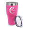 Name & Initial (Girly) 30 oz Stainless Steel Ringneck Tumblers - Pink - LID OFF