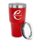 Name & Initial (Girly) 30 oz Stainless Steel Ringneck Tumblers - Red - LID OFF