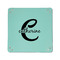 Name & Initial (Girly) 6" x 6" Teal Leatherette Snap Up Tray - APPROVAL