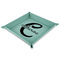 Name & Initial (Girly) 9" x 9" Teal Leatherette Snap Up Tray - MAIN
