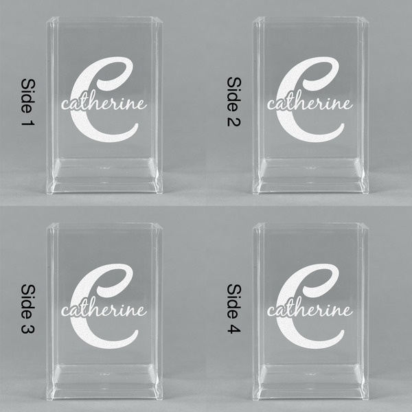 Name & Initial (Girly) Acrylic Pen Holder - All Sides