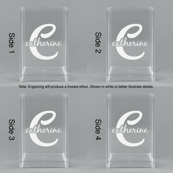 Name & Initial (Girly) Acrylic Pen Holder - All Sides