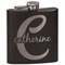 Name & Initial (Girly) Black Flask - Engraved Front