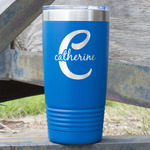Name & Initial (Girly) 20 oz Stainless Steel Tumbler - Royal Blue - Single Sided (Personalized)
