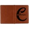 Name & Initial (Girly) Cognac Leather Passport Holder Outside Single Sided - Apvl