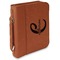Name & Initial (Girly) Cognac Leatherette Bible Covers with Handle & Zipper - Main