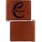 Name & Initial (Girly) Cognac Leatherette Bifold Wallets - Front and Back Single Sided - Apvl