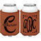 Name & Initial (Girly) Cognac Leatherette Can Sleeve - Double Sided Front and Back