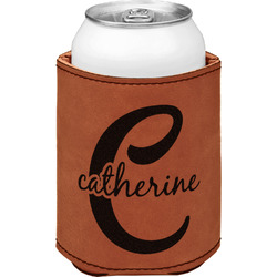 Name & Initial (Girly) Leatherette Can Sleeve - Double Sided (Personalized)