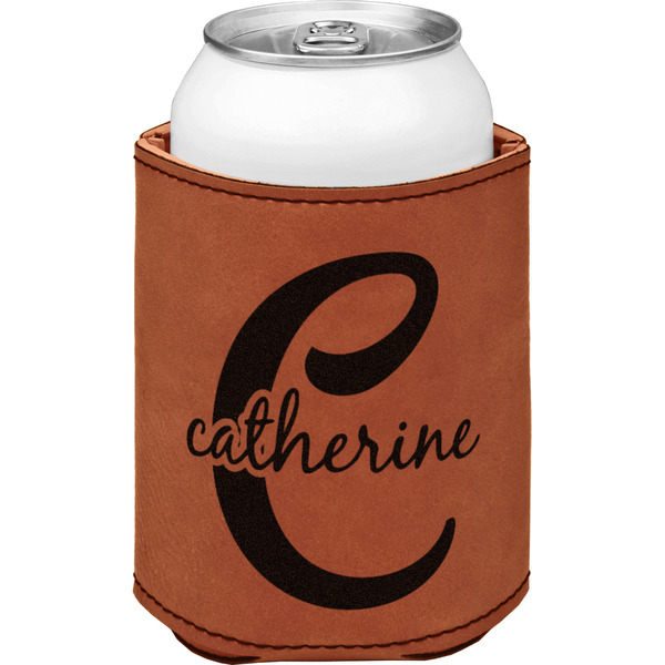 Custom Name & Initial (Girly) Leatherette Can Sleeve - Double Sided (Personalized)