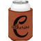 Name & Initial (Girly) Cognac Leatherette Can Sleeve - Single Front