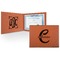 Name & Initial (Girly) Cognac Leatherette Diploma / Certificate Holders - Front and Inside - Main