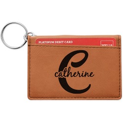 Name & Initial (Girly) Leatherette Keychain ID Holder (Personalized)