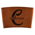 Name & Initial (Girly) Leatherette Cup Sleeve (Personalized)