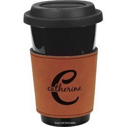 Name & Initial (Girly) Leatherette Cup Sleeve - Single Sided (Personalized)