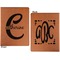 Name & Initial (Girly) Cognac Leatherette Portfolios with Notepad - Large - Double Sided - Apvl
