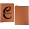 Name & Initial (Girly) Cognac Leatherette Portfolios with Notepad - Large - Single Sided - Apvl