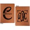Name & Initial (Girly) Cognac Leatherette Portfolios with Notepad - Small - Double Sided- Apvl