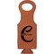 Name & Initial (Girly) Cognac Leatherette Wine Totes - Single Front