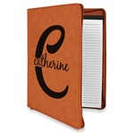 Name & Initial (Girly) Leatherette Zipper Portfolio with Notepad (Personalized)