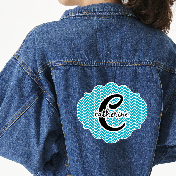 Custom Name & Initial (Girly) Twill Iron On Patch - Custom Shape - 2XL - Set of 4 (Personalized)