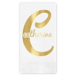 Name & Initial (Girly) Guest Napkins - Foil Stamped (Personalized)