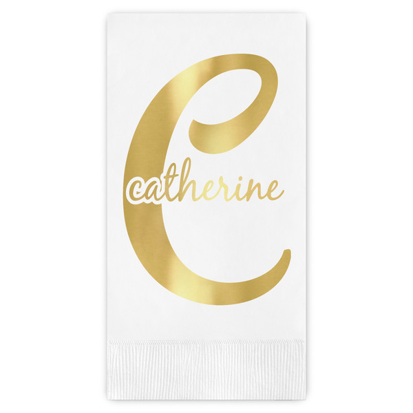 Custom Name & Initial (Girly) Guest Napkins - Foil Stamped (Personalized)