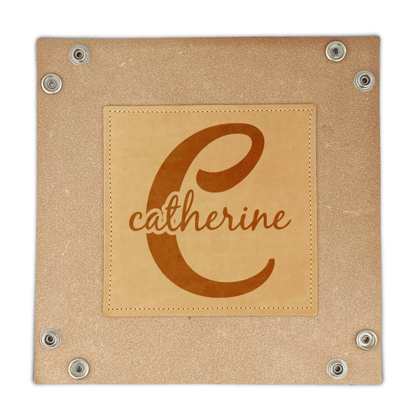 Name & Initial (Girly) Genuine Leather Valet Trays - FRONT (flat)