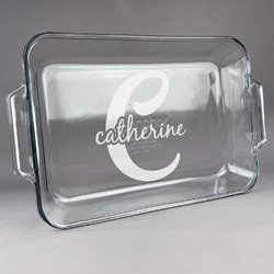 Name & Initial (Girly) Glass Baking and Cake Dish (Personalized)