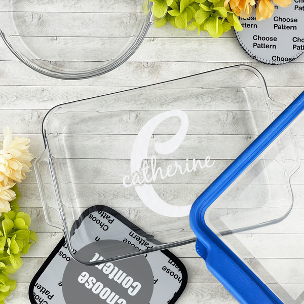 Name & Initial (Girly) Glass Baking Dish - LIFESTYLE (13x9)