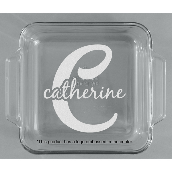 Name & Initial (Girly) Glass Cake Dish - APPROVAL (8x8)