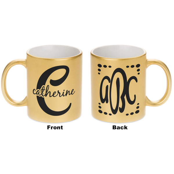 Name & Initial (Girly) Gold Mug - Apvl