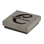 Name & Initial (Girly) Jewelry Gift Box - Engraved Leather Lid (Personalized)