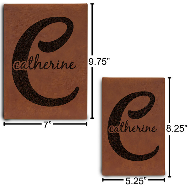 Name & Initial (Girly) Journal Size Comparisons w/ Dimensions