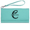 Name & Initial (Girly) Ladies Wallet - Leather - Teal - Front View