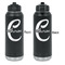 Name & Initial (Girly) Laser Engraved Water Bottles - Front & Back Engraving - Front & Back View