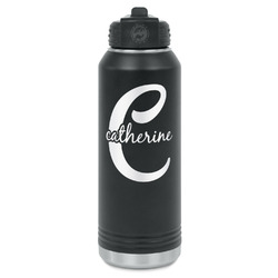 Name & Initial (Girly) Water Bottle - Laser Engraved - Front (Personalized)